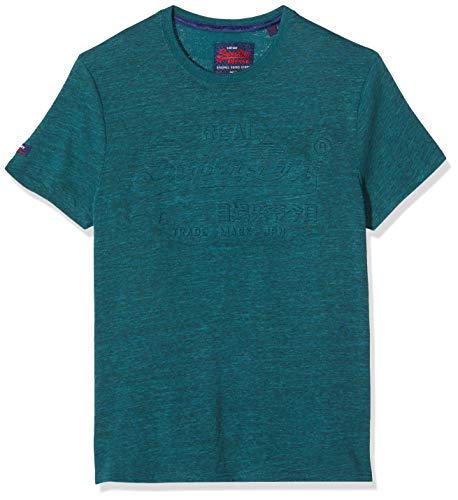 Superdry Vintage Logo Embossed tee Camiseta, Verde (Haze Petroleo Grit U4f), L para Hombre