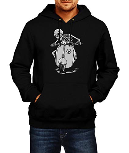 SWEATSHIRT Vespa Zombie 1 Logo Sudaderas con Capucha Hoodie Ropa Hombre Men Car Auto tee Black Grey Negro Gris Long Sleeves Mangas Largas Present Christmas (2XL, Black)