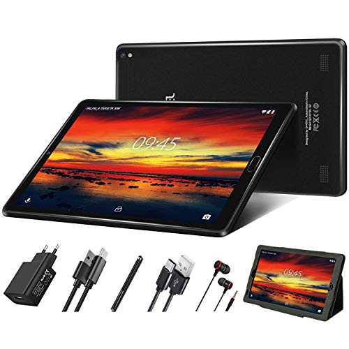 Tablet 10 Pulgadas Tablet Full HD Phablet con Ranuras para Tarjetas SIM Dobles Procesador de Cuatro Núcleos, 3G + 32GB, Doble Cámara Dobles SIM Tablet,WI-FI,GPS,Bluetooth Type-C Tablets