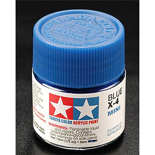 Tamiya 81504 - Pintura Acrílica Mini, Brillo Azul Frasco de 10 ml, X-4