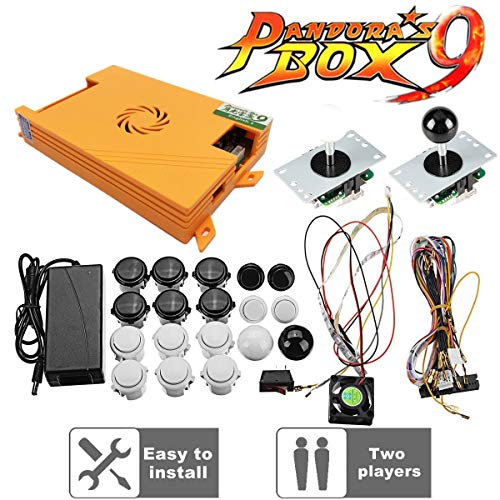 TAPDRA Pandora's Box 9 Arcade Board 1500 Retro Classic Vintage Games Arcade Console Machine Bricolaje Completo Kit con Botones joysticks arnés Cable alimentación Interruptor Adaptador HDMI VGA 720P