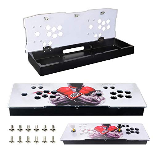 TAPDRA Panel acrílico y Caja de Metal Kits de Bricolaje para 2 Jugadores 2P Joysticks Reemplazo de la máquina de Juego Arcade Controlador de gabinete Arcade Caja vacía