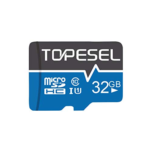 Tarjeta Micro SD 32GB, TOPESEL Tarjeta Memoria Alta Velocidad 85 MB/s SDHC Mini Tarjeta TF para Móvil, Tablet, Cámara, Tarjeta microSD 32GB (Class 10, U1) Azul