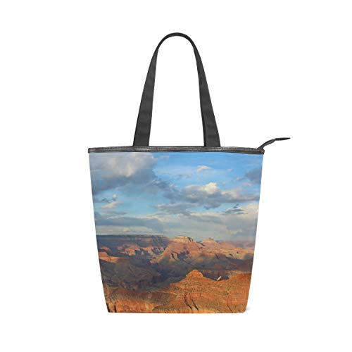 Taza de correa ligera para mujeres Niñas Damas Bolsa de mano para estudiantes Bolsos Puesta de sol sobre el Gran Cañón Paisaje Bolsos de hombro Monedero Compras