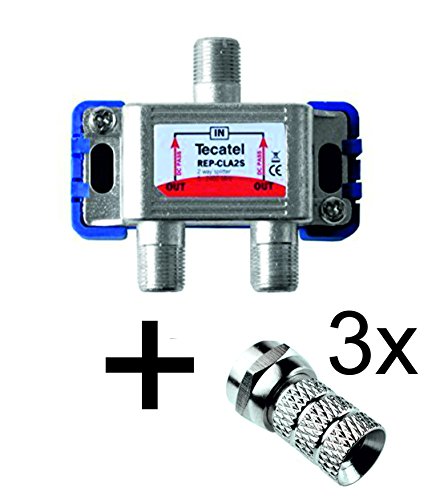 Tecatel REPARTIDOR 2 Salidas TV-Sat + Conectores F