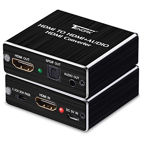 tendak HDMI Audio Extractor, HDMI Audio Splitter 4K Hdmi A Hdmi SPDIF Toslink Optical y estéreo de 3,5mm de Audio Converter Adapter HDMI 1.4 para Blue BLU-Ray Player PC PS4