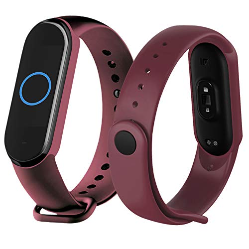 Th-some Correa para Xiaomi Mi Band 5, Correa Silicona Suave Reemplazable Pulsera, Agujero de Aire Transpirable Colorido Suave Silicona Bracelet de Repuesto Deportivo (Violeta Cobre Antiguo)