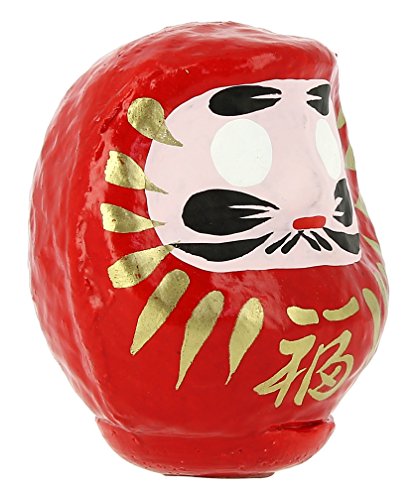 Tierra Zen Daruma Grande, Cartón, Rojo, 9.5x8x8 cm