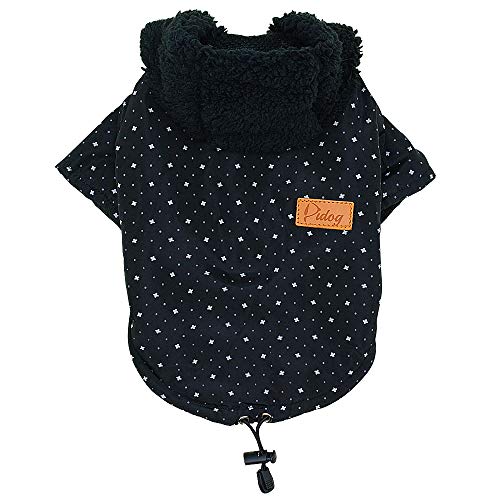 Tineer Pet Puppy Little Star Coat, Perro de Mascota Cálido Invierno Ropa Cachorro Suéter Ropa Ropa para Perros (XL, Negro)