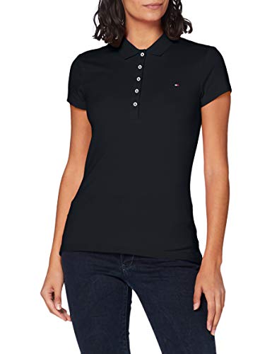 Tommy Hilfiger New Chiara Str Pq Polo SS, Medianoche (Midnight), M para Mujer