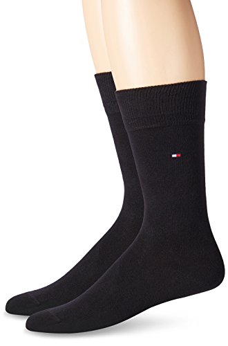 Tommy Hilfiger TH Men Sock Classic 2P Calcetines Clasicas, Negro (Black), 39-42 para Hombre