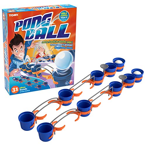 Tomy T73019 - Juego de 10 vasos, 4 pelotas de ping pong, 10 pequeñas sujeciones, 2 tees, rectas, 2 barras paralelas redondeadas, 1 manual de instrucciones, multicolor , color/modelo surtido