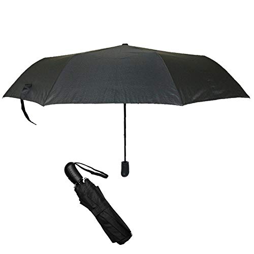 Trencool Paraguas Plegable Hombre Antiviento. Paraguas Hombre Negro Automático 90cm. Paraguas Antiviento Plegables para Caballero. Paraguas de Calidad, Grandes y Resistente. (Negro, 90)