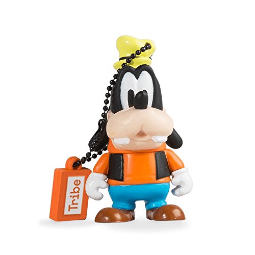 Tribe Disney Goofy - Memoria USB 2.0 de 8 GB Pendrive Flash Drive de Goma con Llavero, Multicolor