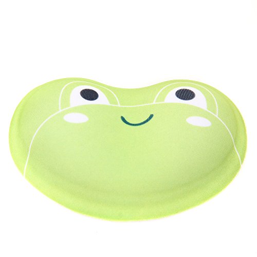 TUKA Reposamuñecas ergonómico del Gel de dibujos animados, suave resto de muñeca flexible Reposamuñecas multiusos, animal Almohadilla de muñeca Gel, Rana verde, TKC5113 greenfrog