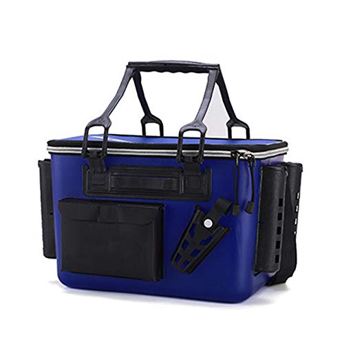 TWW Caja De Cubo De Pesca De Una Pieza Embalaje De Equipo De Pesca Cubo De Pescado Caja De Pesca Impermeable Cubo De Pescado Vivo Caja De Almacenamiento Multifuncional,Azul