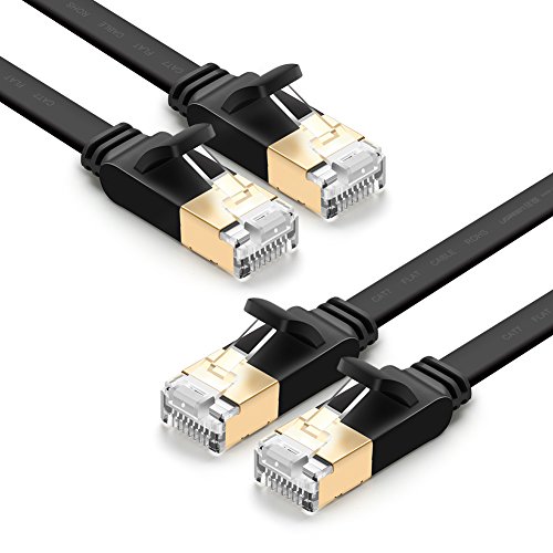 UGREEN 2 Unidades Cable de Red Cat 7, Cable Ethernet LAN 10000Mbit/s con Conector RJ45 (10 Gigabit, 600MHz, Cable FTP) para PS5, Xbox X/S, PC, Compatible con Cat 6, Cat 5e, Cat 5 (1 Metro)