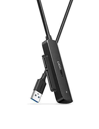 UGREEN Cable SATA a USB 3.0, Adaptador SATA III a USB con UASP para 2,5" Discos Duros HDD SDD, Soporta S.M.A.R.T, Trim, Compatible con PC, PS5, Xbox X/S, Xbox One, PS4, PS3, 10TB MAX
