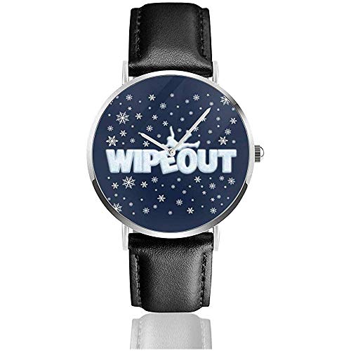 Unisex Business Casual Wipeout Christmas Ice Watches Reloj de Cuero de Cuarzo