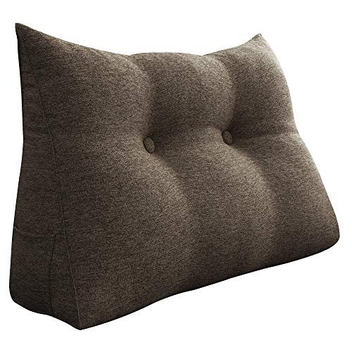 VERCART Cuña Cojín Soporte cabecero Cojines Triángulo Lumbar Almohada De Lectura Cama Marrón 90cm