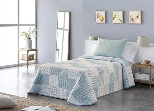 VIALMAN Colcha, Azul, Cama 90: 180cm X 270cm