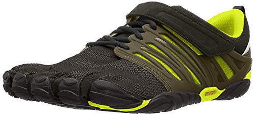 Vibram Fivefingers V-Train, Zapatillas de Deporte Hombre, Negro (Black/Green Black/Green), 43 EU