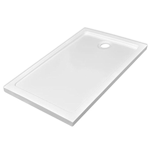 vidaXL Plato Ducha Rectangular Antideslizante ABS Blanco 70x120 cm Placa Baño