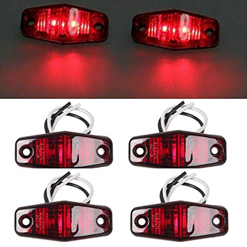 VIGORFLYRUN PARTS LTD 4X 2 LED Luz de Marcador Lateral Lámpara Indicadora Lateral para Camión Remolque Caravana RV Bus Luz de Gálibo- Rojo