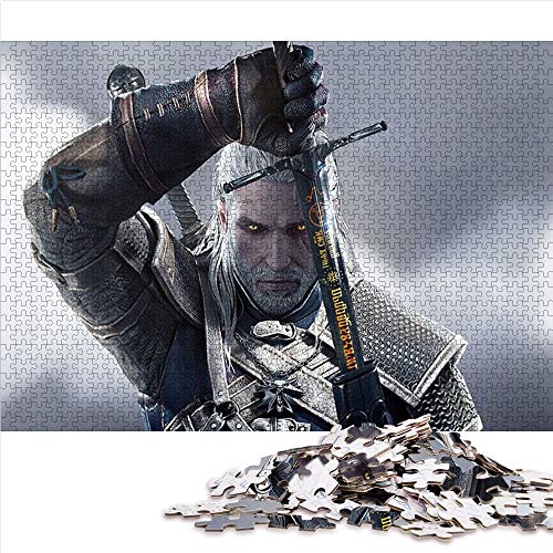 Visionpz Puzzle Adulto 1000 Piezas El guardián de la Caza Salvaje de Witcher 3 Rompecabezas clásico The Film Rompecabezas Juegos educativos para Adultos y niños para aliviar el estrés. 75x50cm