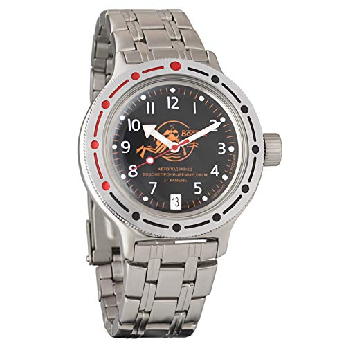 Vostok Amphibian 420380 2416B - Reloj automático, 200 m, diseño militar ruso