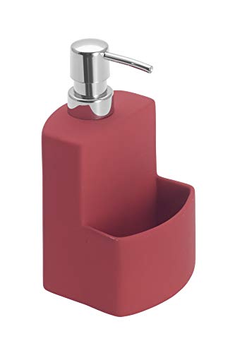 Wenko 3620111100 Dispensador de Detergente 0.38 L, Cerámica Soft-Touch, Rojo, 10x10x18 cm