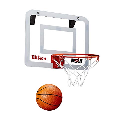 Wilson WTBA00219 Minicanasta de Baloncesto NCAA Showcase Pelota incluida con Soporte para Puerta, Unisex-Adult, Transparente, 38 x 28 cm