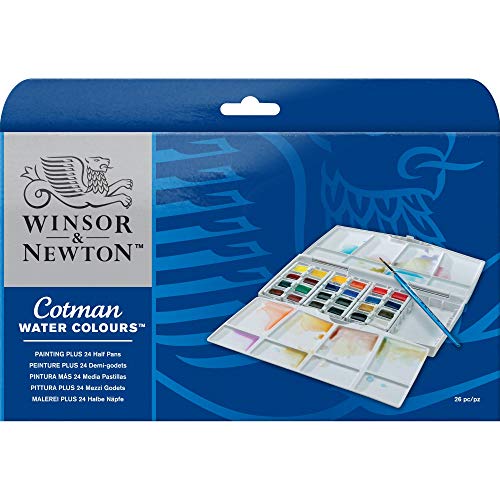 Winsor & Newton Plus 24HP - Acuarelas diluible en agua (24 colores)