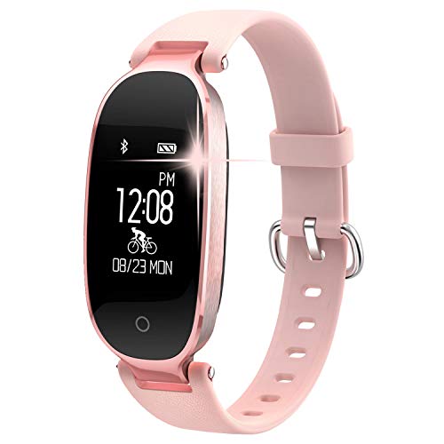 WOWGO Pulsera Monitor de Actividad Pulsómetro y Podómetro para Mujeres Impermeable IP67, con Bluetooth Contador de Pasos y Monitor de Sueño para Smartphones con Android e iOS: iPhone, Samsung