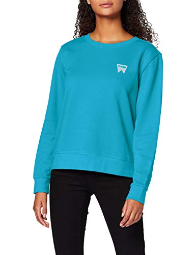 Wrangler Crew Sweat Sudadera, Azul (Bluebird 70a), Large para Mujer