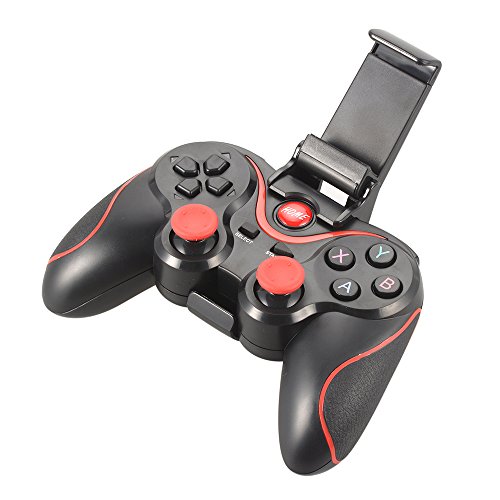 XCSOURCE® Bluetooth Controlador de Juegos inalámbrico, Gamepad Joystick para Android/PC / PS3 / VR Tablet/Smart TV/TV Box - Negro+Rojo AC430