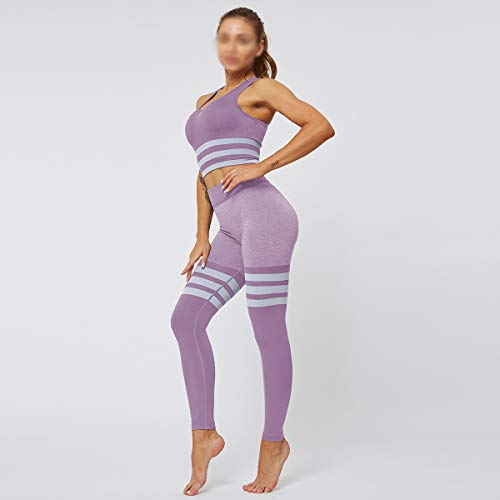 XIAMIMI Yoga Set de Deporte Respirable Sujetador de los Deportes chándal Ropa de la Aptitud Mujeres de la Gimnasia de Las Polainas de la Ropa del Entrenamiento 2 PC /,I,L