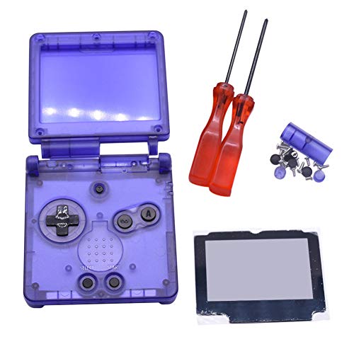 Xingsiyue Reemplazo Transparente Claro Lleno Housing Cáscara Caso Piezas de Reparación w/Lente&Destornillador para Nintendo Gameboy Advance SP GBA SP Consola