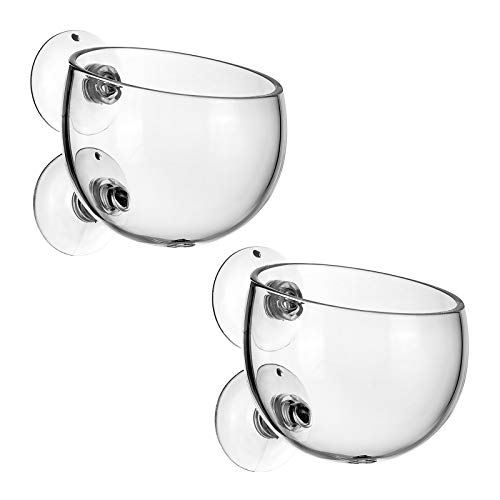 XunHe Vasos acuáticos para plantas, 2 unidades, mini macetas de cristal transpirable, taza acuática con potente soporte de succión para acuario, accesorio para acuarios