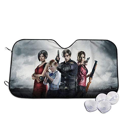 YAGEAD La Visera para Parabrisas de Resident Evil se Puede Plegar para Bloquear los Rayos UV, la Visera Plegable para el Sol Cubre con 4 ventosas 27.5 x 51 in-3Q6