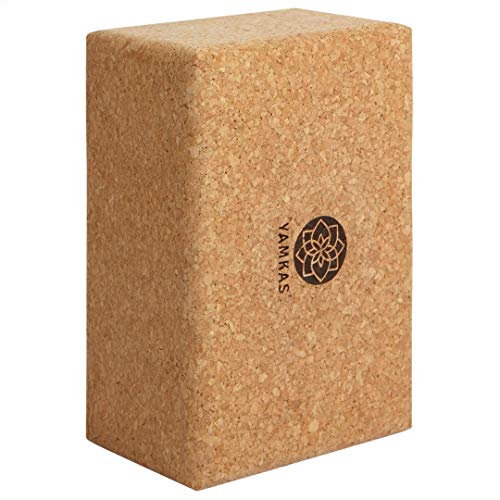 Yamkas Bloque Yoga Corcho | Yoga Block Cork Ecológica | Bloques para Ejercicio y Pilates | Ladrillo Yoga Natural Made in Portugal | 23x15x10cm