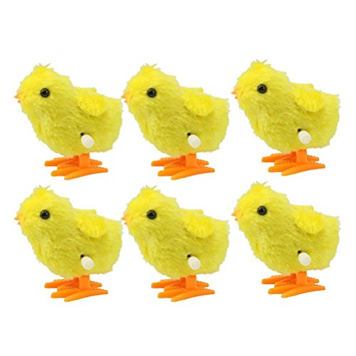 Yeahibaby niño del Wind-up Pollo Caminando Juguetes mecánicos Juguetes para el Desarrollo, Preciosos niños (Amarillo) - 6pcs