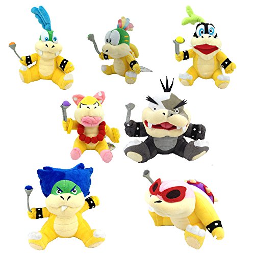 Yijinbo 7X Super Mario Bros Koopalings - Peluche de Bowser Lemmy Larry Roy Wendy O. Morton Larry Iggy