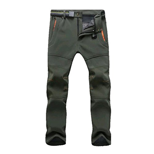 YiLianDa Pantalones de Trekking Pantalones de Softshell Impermeables Resistente al Viento Transpirable Lana Forrado Pantalones de Escalada