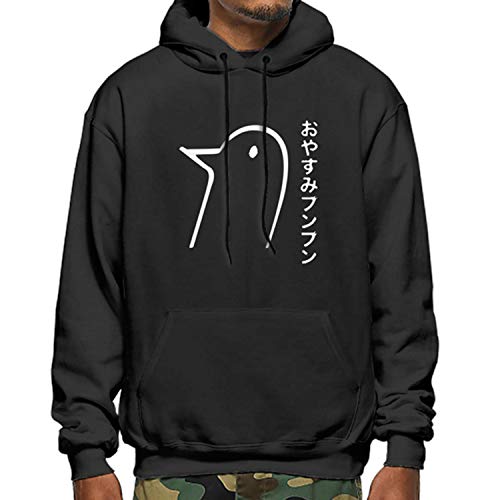 YOUE Fashion Style Print Hoodies Artix Oyasumi Punpun In Black O-Neck Long Sleeve Men's Hoodie Sweatshirt,Black,M