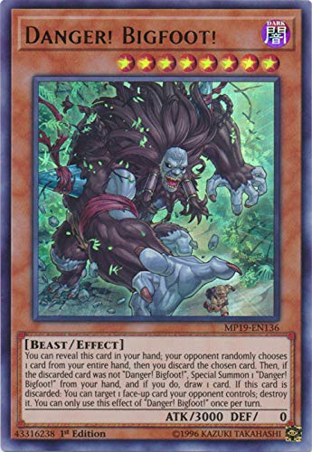 Yu-Gi-Oh! - Peligro. Bigfoot! - MP19-EN136 – Ultra Rare – 1st Edition – 2019 Gold Sarcophagus Lata Mega Pack