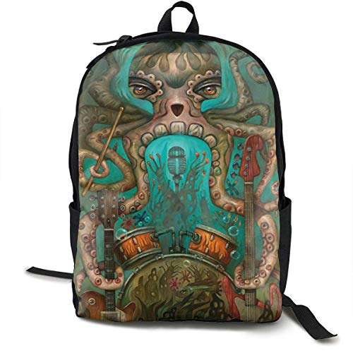 zhengchunleiX Casual Rucksack,Sports Book Bags,Travel Daypacks,Octopus Art Pattern Unique Mochila Durable Oxford Outdoor College Students Busines Laptop Computer Shoulder Bags