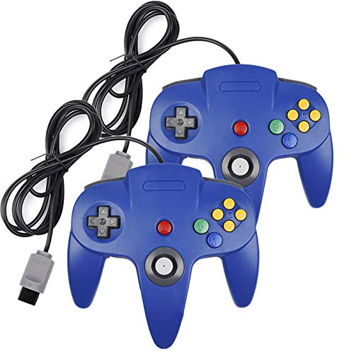 ZHISIDA Paquete de 2 controladores clásicos para juegos N64, mando de mando de 64 bits compatible con sistema N64 consola de videojuegos