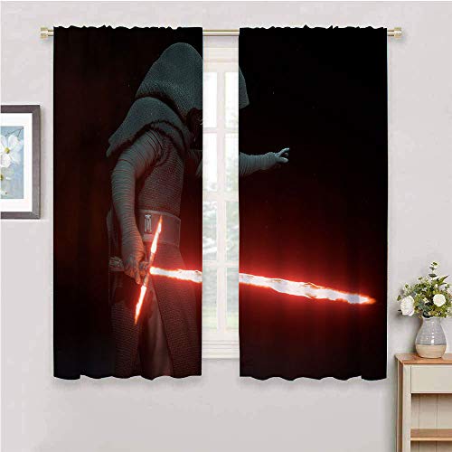 Zmcongz Cortina opaca de Star Wars Battlefront Kylo Ren de 132 x 163 cm, diseño de Kylo Ren