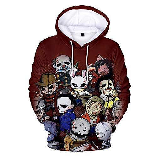 Zounghy Sudadera con Capucha Dead by Daylight Sudadera con Cremallera para Hombre Muerto Sudadera con Capucha Estampada en 3D Traje de Abrigo navideño.